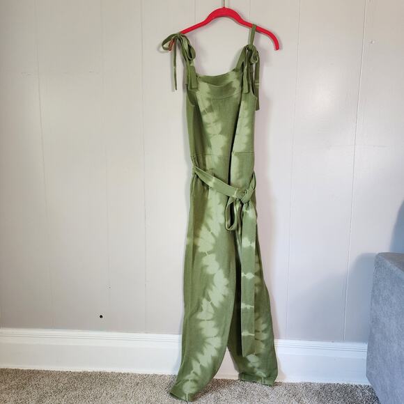 LoveShackFancy Nala Tie Dye Cashmere Blend Overalls Tie Strap Belted Jumpsuit Xs - Picture 2 of 12
